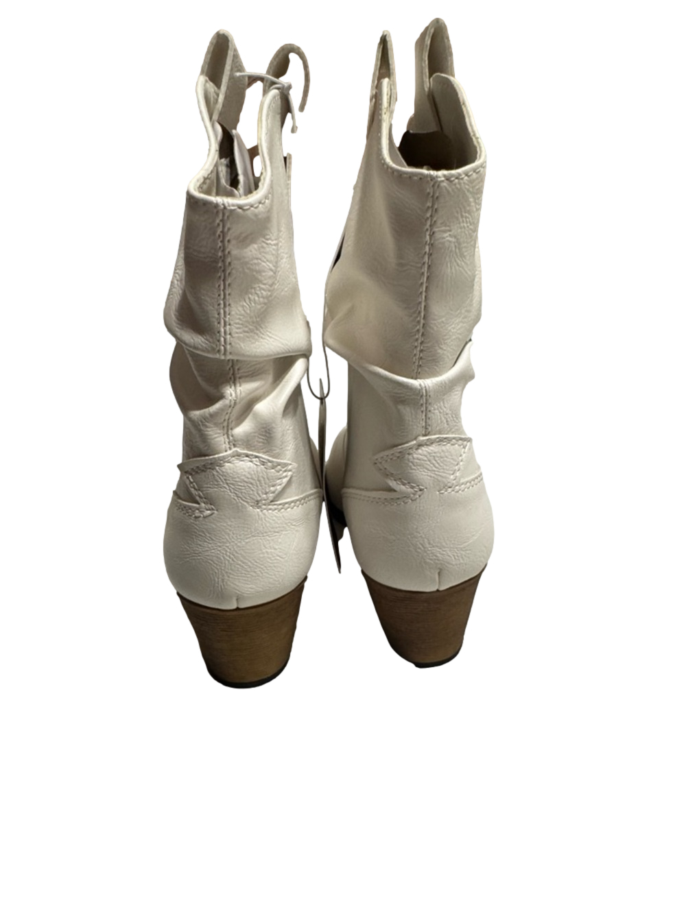 Charles Albert‎ White Faux-Leather Western Ankle Booties - Picture 5 of 8